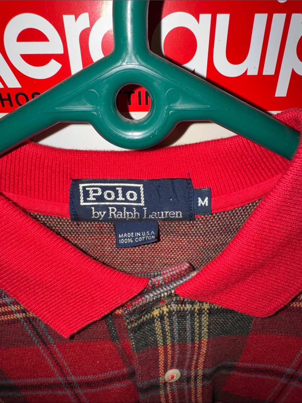 Polo by Ralph Lauren Red and Green Plaid Long-Sleeve Polo - Picture 2 of 4